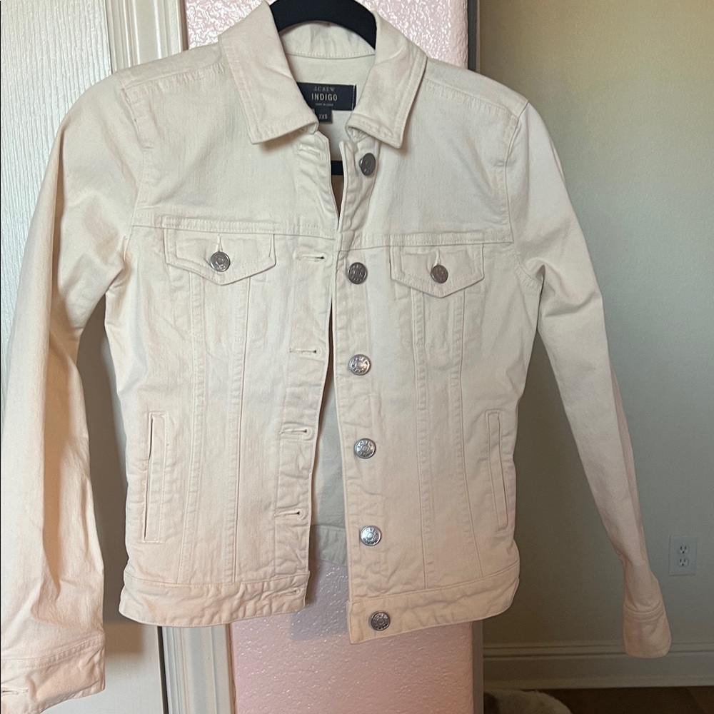 Indigo Cream Jean Jacket Classic Trucker Style